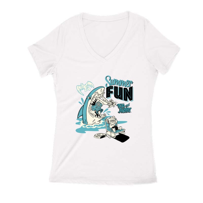 Tom & Jerry Summer Fun Női V Kivágott póló