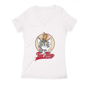 Tom & Jerry Ball Női V Kivágott póló