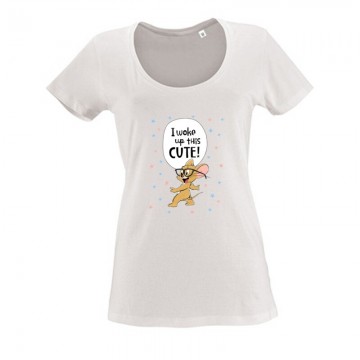 I Woke Up This Cute Női O Nyakú Póló