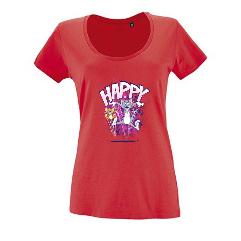 Tom & Jerry Happy 2 Női O Nyakú Póló