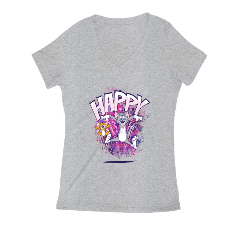 Tom & Jerry Happy 2 Női V Kivágott póló