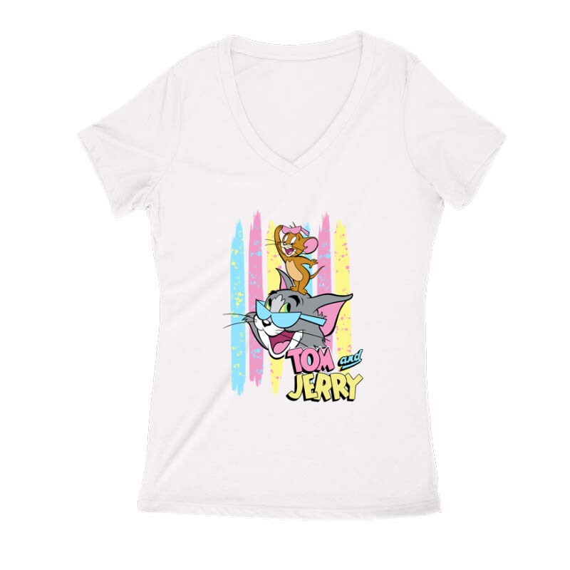 Tom & Jerry Full color Női V Kivágott póló