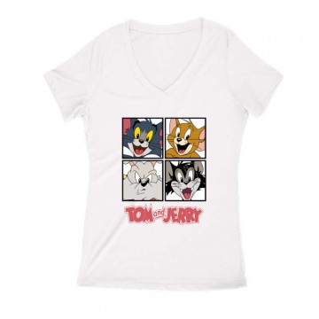 Tom & Jerry Together Női V Kivágott póló