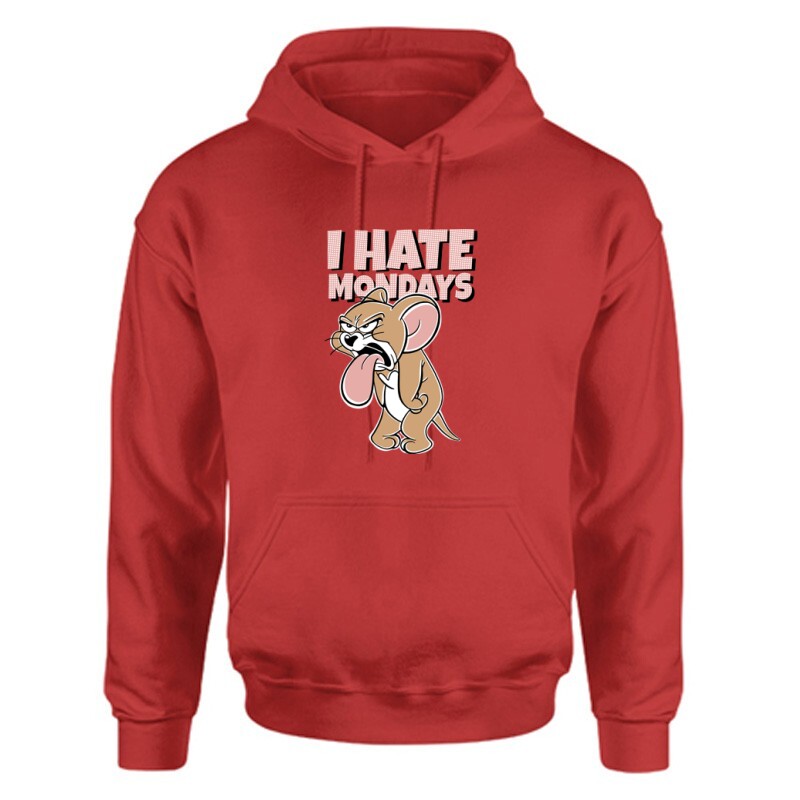 Tom & Jerry I Hate Mondays Unisex Kapucnis Pulcsi