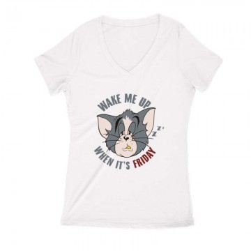 Wake Me Up When It's Friday Női V Kivágott póló