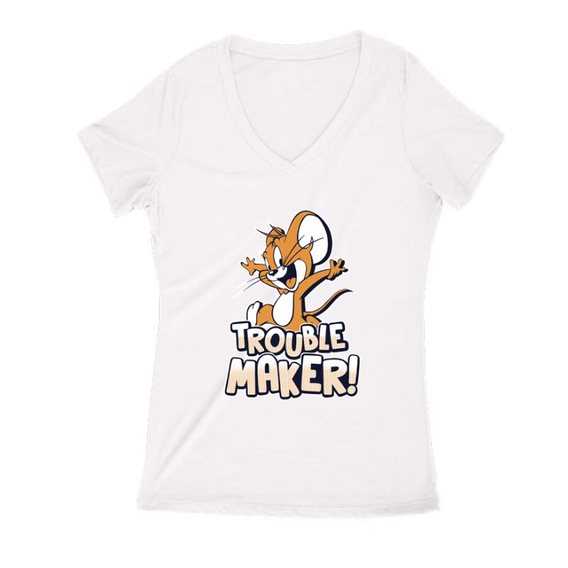 Trouble Maker Női V Kivágott póló