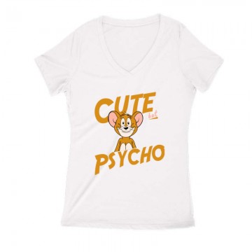 Cute by Psycho Női V Kivágott póló