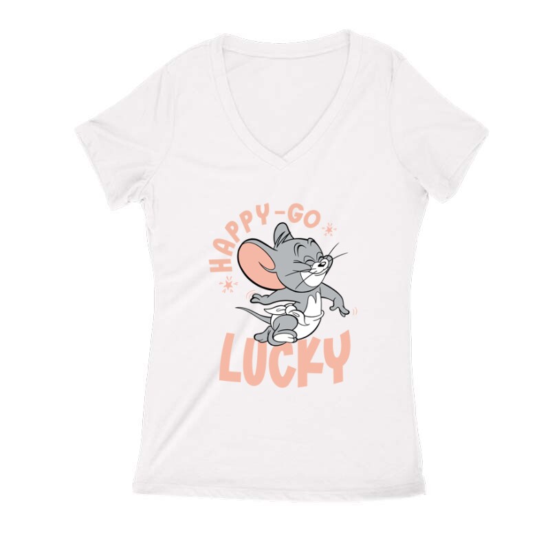 Happy Go Lucky Női V Kivágott póló