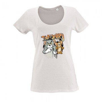 Tom & Jerry graffiti Női O Nyakú Póló