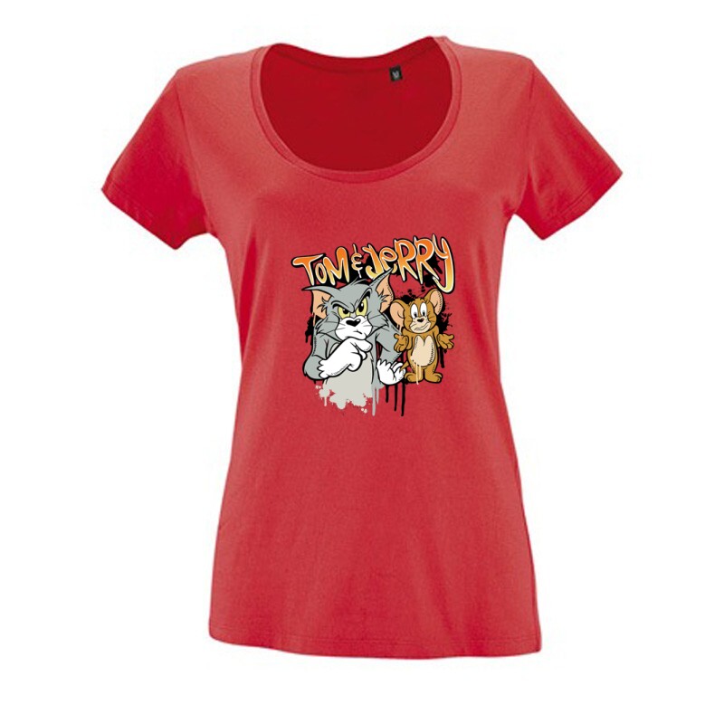 Tom & Jerry graffiti Női O Nyakú Póló