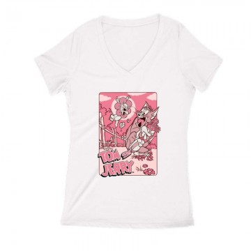 Crazy flower Női V Kivágott póló