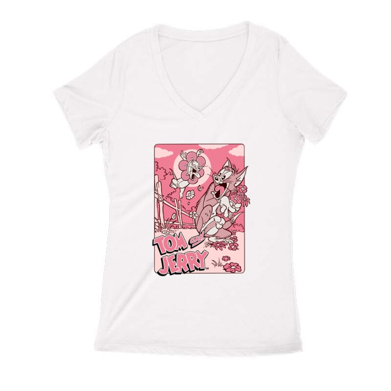 Crazy flower Női V Kivágott póló