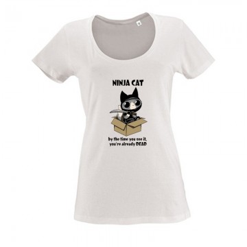 Ninja Cat Női O Nyakú Póló