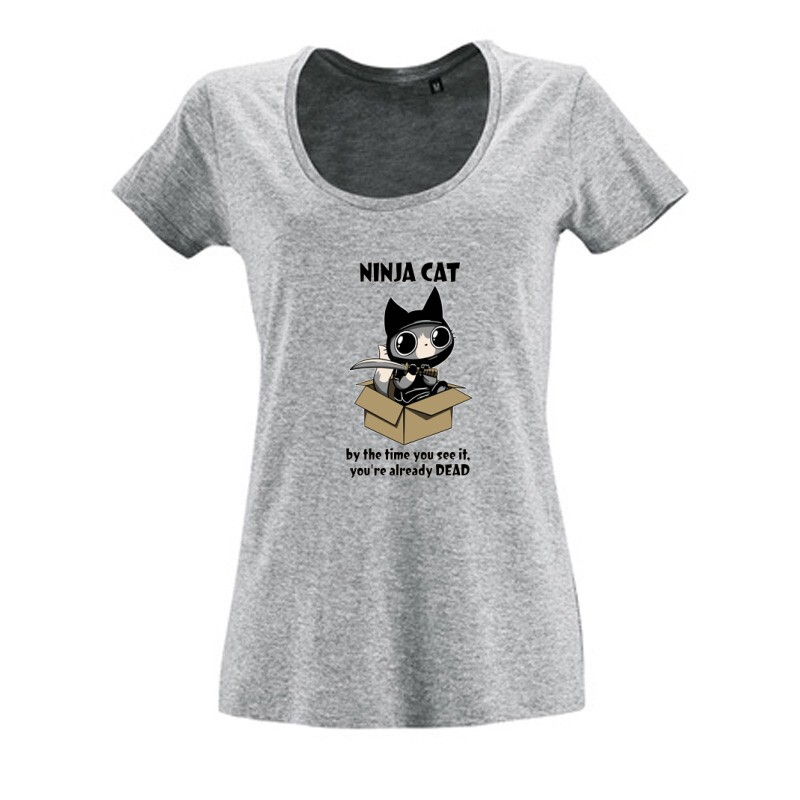 Ninja Cat Női O Nyakú Póló