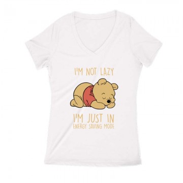 I'm not lazy Winnie pooh Női V Kivágott póló