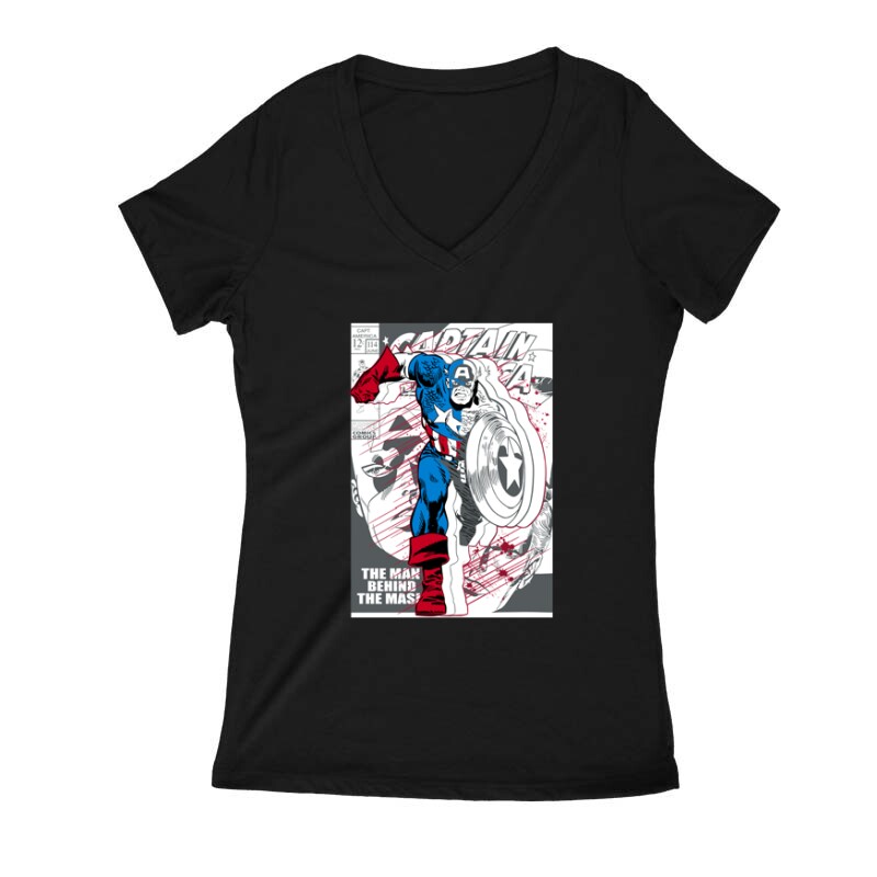 The man behind the mask Női V Kivágott póló