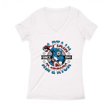Captain America Since 1941 Női V Kivágott póló