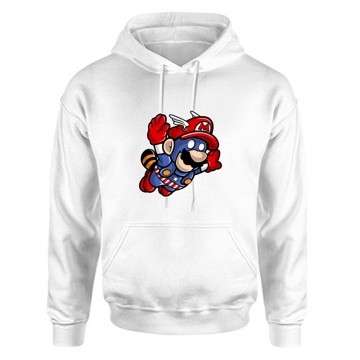 Captain Mario Unisex Kapucnis Pulcsi