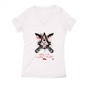 Nothing Is true Everything is permitted Női V Kivágott póló