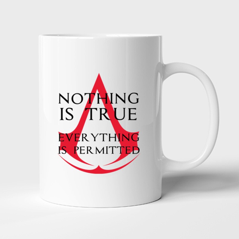 Nothing Is true Everything is permitted Logo Bögre