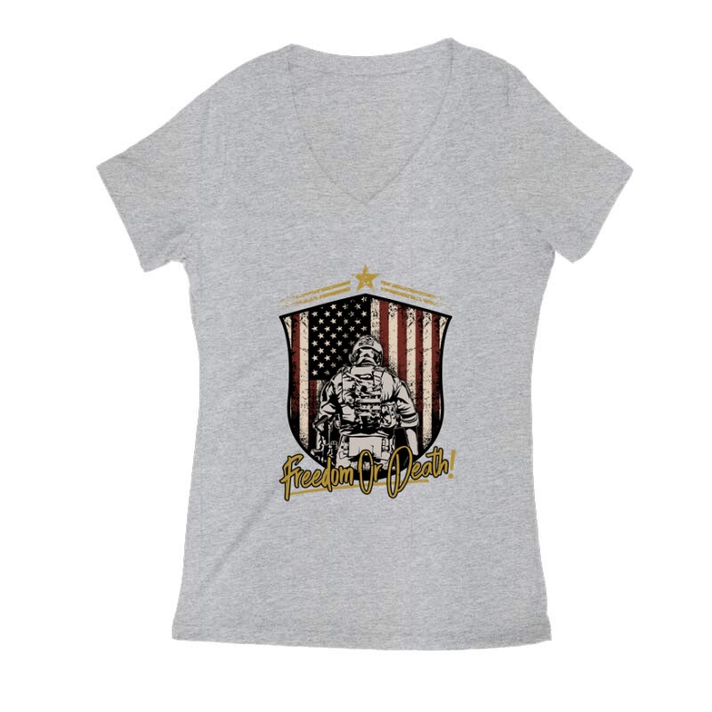 Freedom or Death Női V Kivágott póló