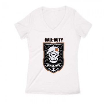 Black ops Skull Női V Kivágott póló