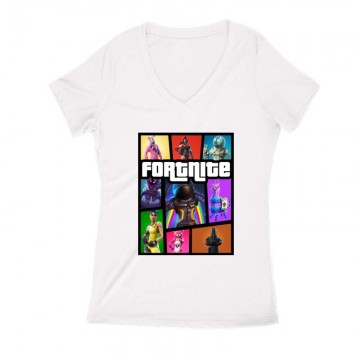 Fortnite GTA Női V Kivágott póló