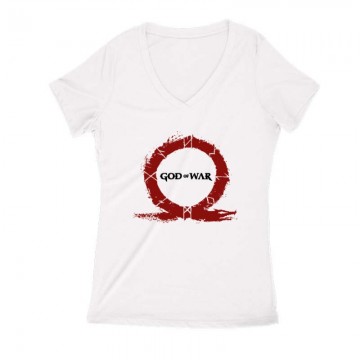 God of War logó Női V Kivágott póló