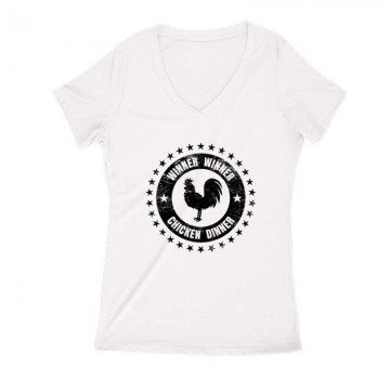 Winner winner chicken Női V Kivágott póló