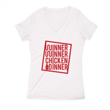 PUBG winner cube Női V Kivágott póló