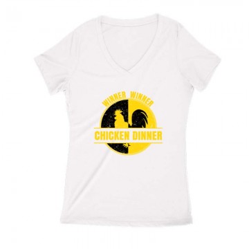 PUBG Merch Női V Kivágott póló