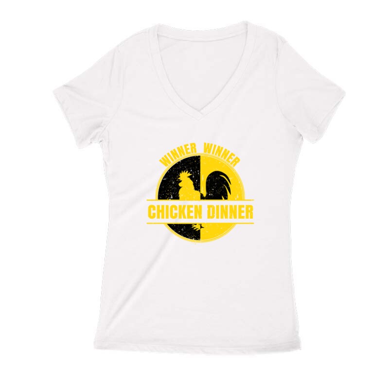 PUBG Merch Női V Kivágott póló