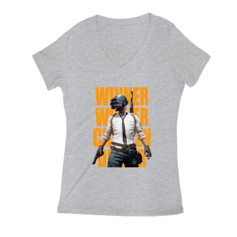 PUBG 4 Női V Kivágott póló