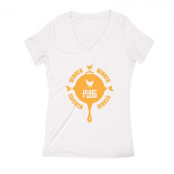 PUBG 5 Női V Kivágott póló