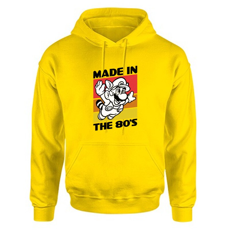 Made in the 80's Mario Unisex Kapucnis Pulcsi