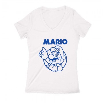 Mario old 2 Női V Kivágott póló