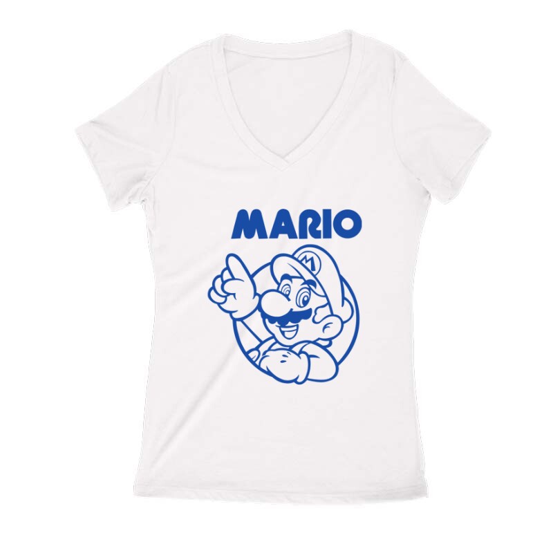 Mario old 2 Női V Kivágott póló