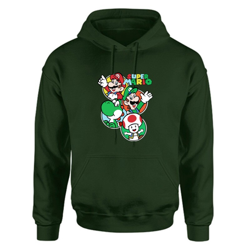 Supermario together Unisex Kapucnis Pulcsi
