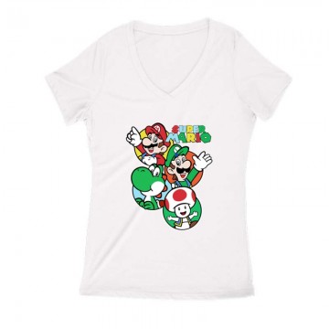 Supermario together Női V Kivágott póló