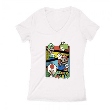 Supermario together 2 Női V Kivágott póló