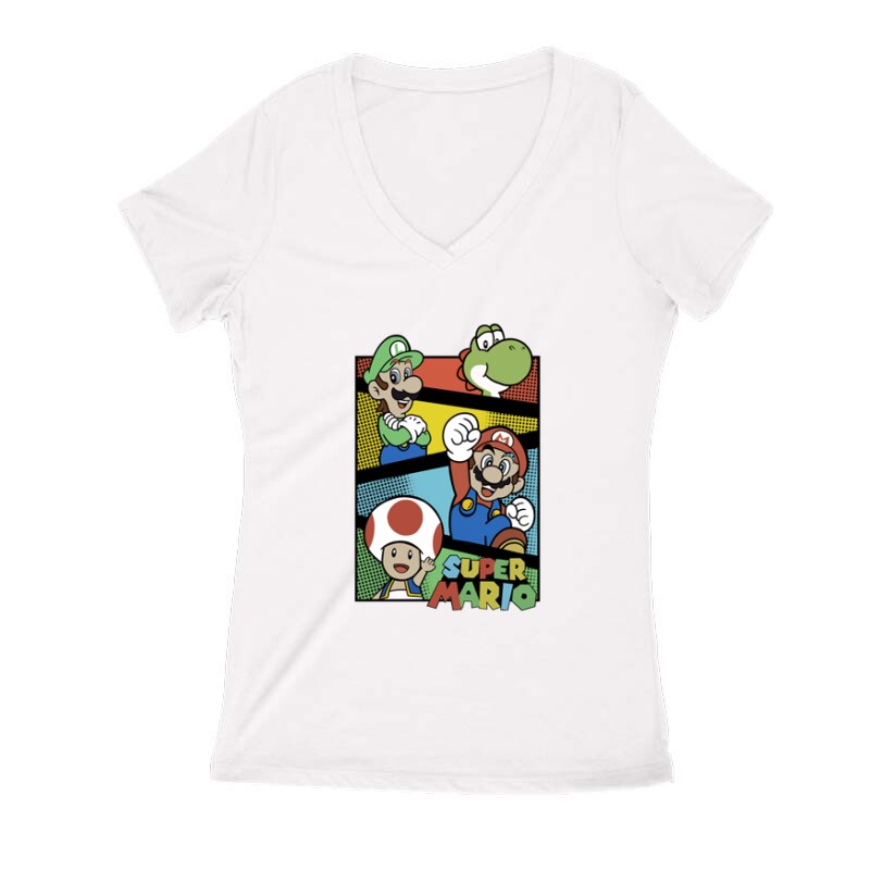 Supermario together 2 Női V Kivágott póló