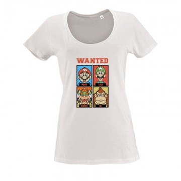 Supermario wanted Női O Nyakú Póló