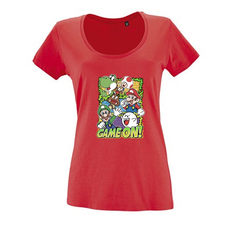 Game On Mario Női O Nyakú Póló