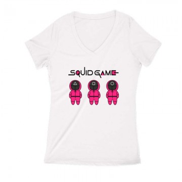 Squid game 3 soldiers Női V Kivágott póló