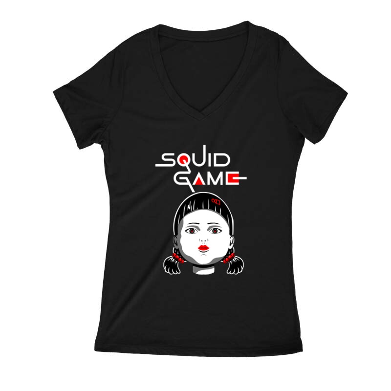 Squid game Doll Női V Kivágott póló