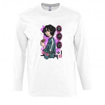 Squid game Kang Sae-byeok Hosszú Ujjú Póló