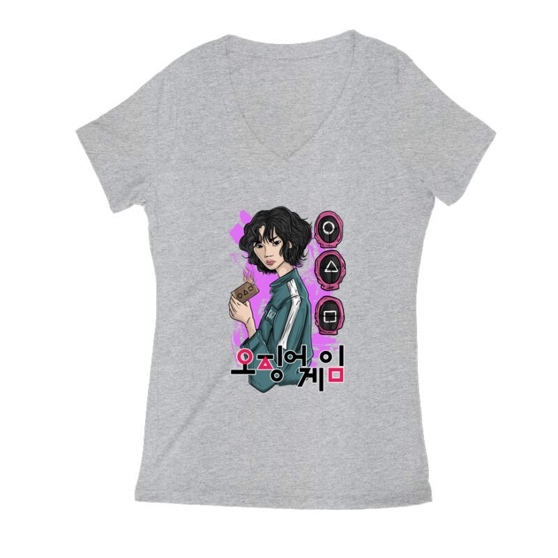 Squid game Kang Sae-byeok Női V Kivágott póló