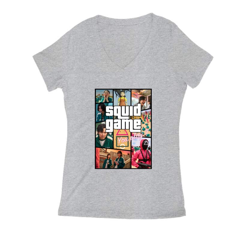 Squid Game Gta Style Női V Kivágott póló