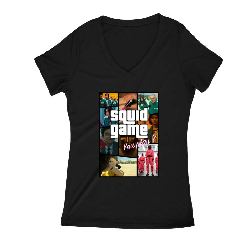Squid Game Gta Style 2 Női V Kivágott póló