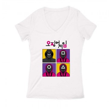 Squid Game priority 2 Női V Kivágott póló